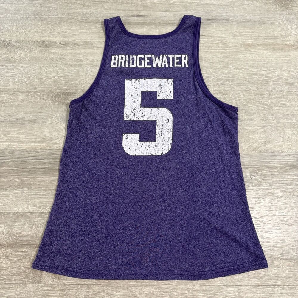 Minnesota Vikings Shirt Teddy Bridgewater NFL Men's Purple Sleeveless Tank Top